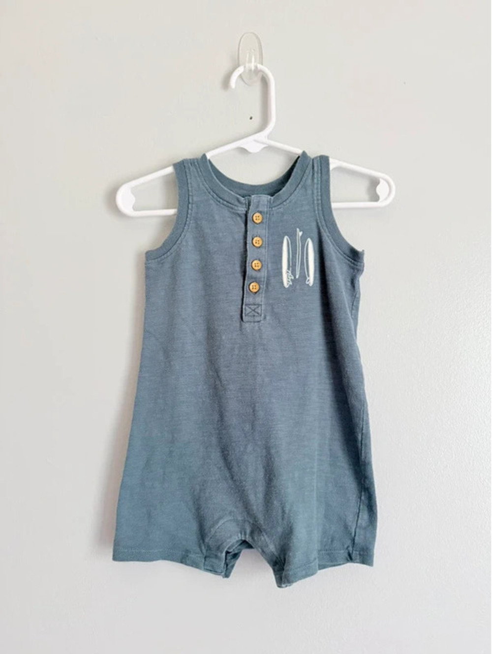 Little Co Surfer Romper 12M Blue Tank Outfit